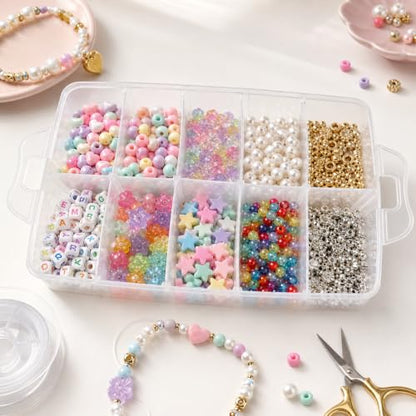 Guyuyii 3-Tier Bead Organizers and Storage with 30 Adjustable Compartments - color: white
