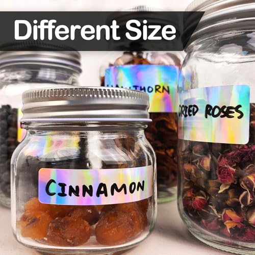 JIEHENG 170Pcs Laser Removable Labels for Jars with 2 Liquid Chalk Marker - color: Laser