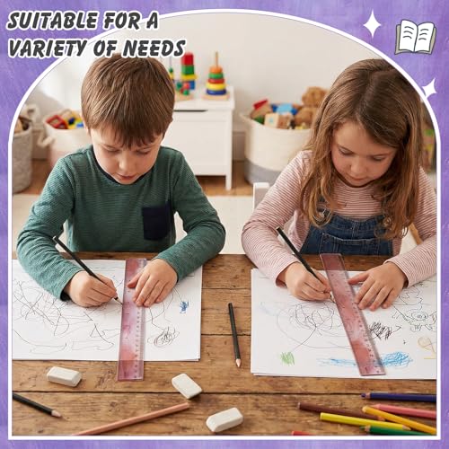 120 Pcs Plastic Ruler Bulk 12 Inch Classroom, Oil Painting Colors - color: Oil Painting Colors