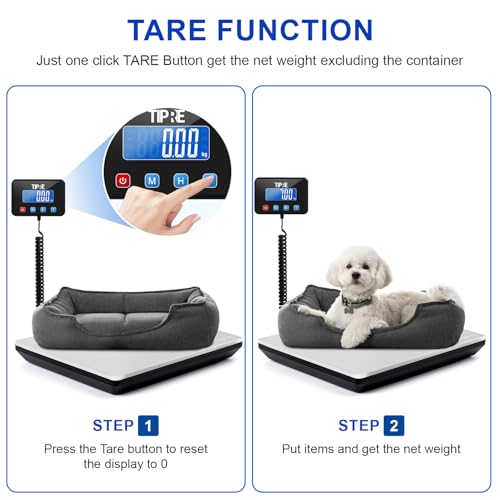 TIPRE Shipping Scale 660lbs for Packages,Heavy Duty Digital Postal Express Scale,1 oz High Accuracy with Charging Cable & Batteries,Extra Large Stainless Steel for Small Business,Warehouse,Home - size: 660lb- Silver Stainless Steel