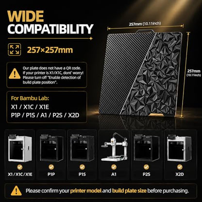 PEO PET 3D Printer Build Plate Bambulabs X1/P1/P2/X2/A1 Plate 257x257mm