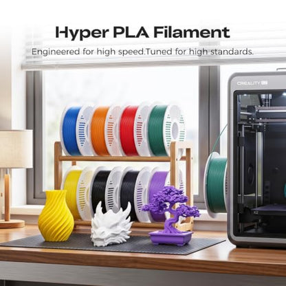 Creality Hyper PLA Reusable-Spool Filament, Yellow, 1-Pack, 1KG - color: Yellow, size: With Spool