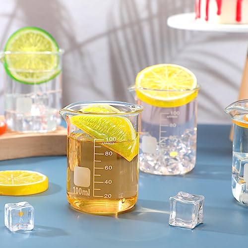 Tanlade 20 Pcs Glass Lab Beakers, Borosilicate Graduated, 100ml