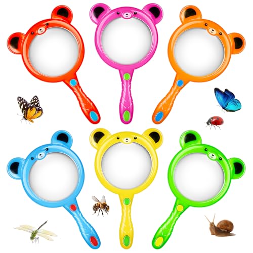 6Pcs Kids Magnifying Glass, Colorful Magnifying Glass for Kids - style: Children's magnifying glass-6