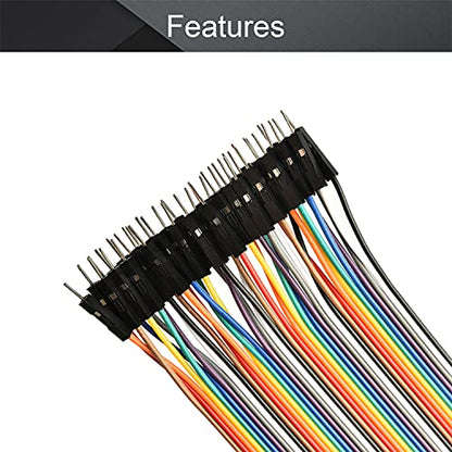 Fielect Male to Female Dupont Jumper Wires 40P Breadboard Jumper Wires Colorful Ribbon Cables 50cm Long 1Pcs - color: M/F, size: 50cm 1PCS