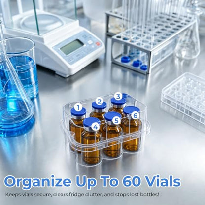 10-Pack 3mL Vial Storage Case, 6-Slot Insulin & GLP-1 Organizer - size: 3ml 6-slot 10pcs