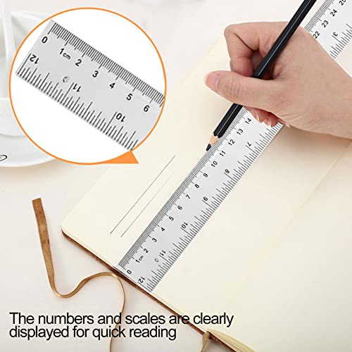 YouOKLight Clear 12 inch Plastic Metric Transparent Ruler - Pack of 3 for Kids, School, Office, Drafting