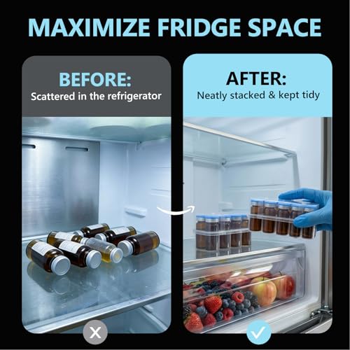 suzamed Peptide Case for Fridge, 10-Slot Vial Holder (2, 3ml+10ml) - size: 3ml+10ml
