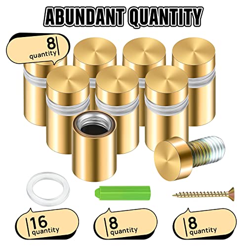 8 Sets Standoff Screws for Acrylic, Stainless Steel, 1/2 x 0.79 Inch - size: 1/2 x 0.79 Inch