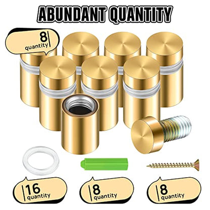 8 Sets Standoff Screws for Acrylic, Stainless Steel, 1/2 x 0.79 Inch - size: 1/2 x 0.79 Inch