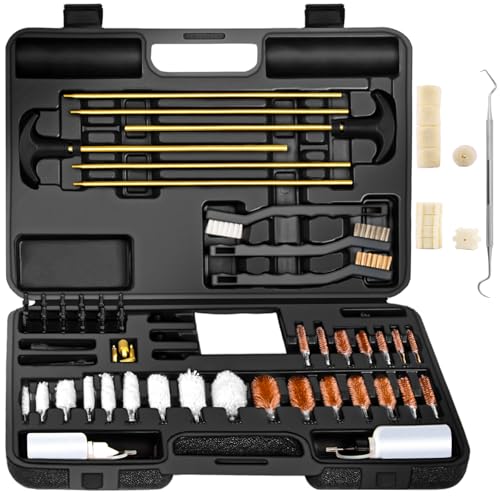 BESTNULE Gun Cleaning Kit for All Guns, Brass Rods w/Chamber Cleaning Pads - style: Plastic Jags and Loops