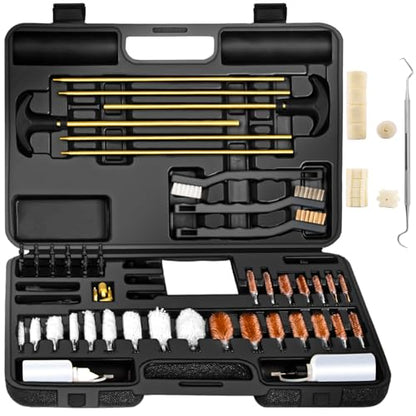 BESTNULE Gun Cleaning Kit for All Guns, Brass Rods w/Chamber Cleaning Pads - style: Plastic Jags and Loops