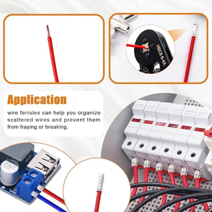 mankk 305PCS Silver Plated Copper Wire Ferrules Kit - color: 305PCS