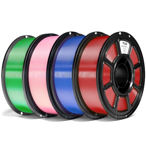 Silk Pla Plus Filament 4KG Bundle,1.75mm ±0.02mm,1kg Spool(2.2lbs) - color: A-1kg*4 Red +Blue+green+pink