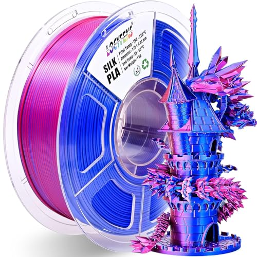 PLA Filament 1.75mm, Silk PLA 3D Printer Filament, Dual Color Filament - Red Blue 1.75 PLA Filament- 2 in 1 Coextrusion 3D Filament PLA 1.75 +/-0.02mm, Fit to AMS, 1kg/Spool - color: Dual-color Red Blue