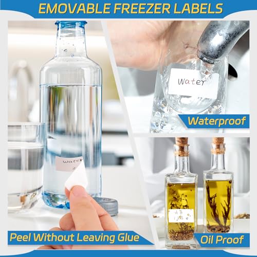 1000 Removable Freezer Labels, 1" X 2" Waterproof Food Container Stickers