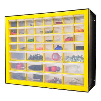 IRIS Plastic Hardware Storage Drawer, 44 Drawer Parts Cabinet - Yellow - color: Yellow, size: 44 Drawer