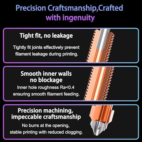 3PCS 0.2mm Unicorn Nozzle for Creality K1/K1 Max/Ender 3 V3 / V3 Plus / K1C / K1 SE /K2 SE,– Quick-Swap Hotend Nozzle with Titanium Heatbreak, Hardened Steel Tip - size: 0.2MM*3