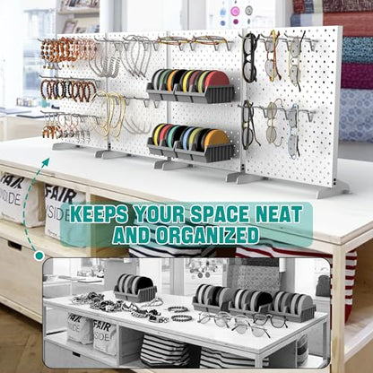 EVERHANGER Metal Pegboard Display Stand, Freestanding Tabletop Pegboard - color: Gray, size: 2pack 12"X16"