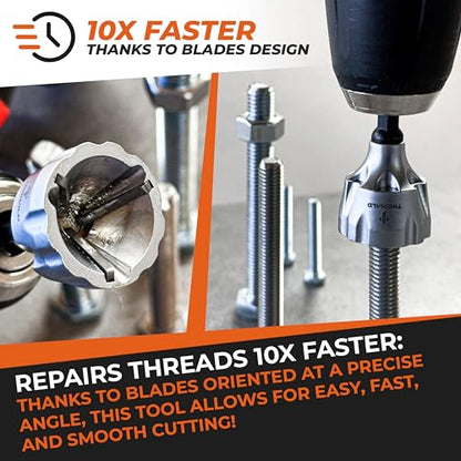 THORVALD 2X Deburring External Chamfer Tool with Tungsten Carbide Blade - Deburr Tool for All Thread, All Metal Rod, Pipe, PVC, 3D Printing - 1/8" to 3/4" Diameter (3~19mm) User Guide + Video Tutorial - style: 2X Deburring tools