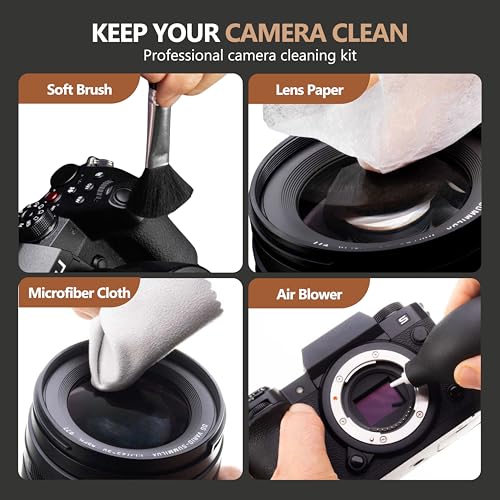REFLEX CAMERA Professional 19 in 1 Camera Cleaning Kit, Camera Lens Cleaning Kit with Lens Pen, Air/Dust Blower, Microfiber Lens Cloth, Sensor Cleaning Swabs, Lens Solution & Handy Storage Container