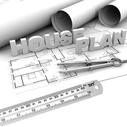 ZZTX Metal Ruler 6 Inch 12 Inch 16 Inch Stainless Steel 6 Pack