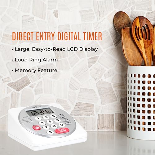MARATHON Commercial Grade 100-Hour Digital Timer with Keypad, White - color: White/Silver