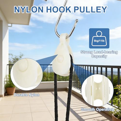 PATIKIL Mini Nylon Pulley Wheel 0.35" ID 2.36" L 10Pcs Single Sheave - size: 0.35" ID 2.36" L