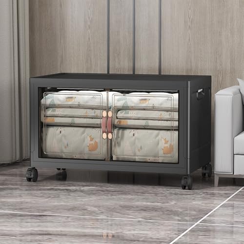 UAMFURI Stackable Storage Bins, 175QT Collapsible Drawers with 1 Lid - color: Dark-175QT, size: 1Pack with 1 top lid