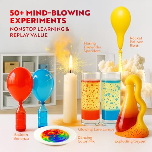 Playz Kaboom! Explosive Science Kit for Kids Age 8-12, Kids Chemistry Set - size: 50+ Experiments