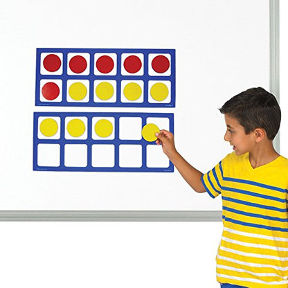 EAI Education Jumbo Magnetic QuietShape® Foam Ten Frames with Counters - Set of 2 with 20 Counters