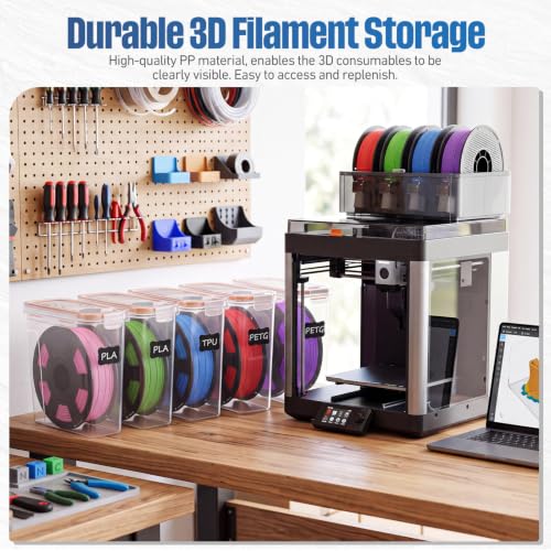 20 Pack 3D Printer Filament Storage Box Set,4 L,Orange Seal - color: Orange Seal
