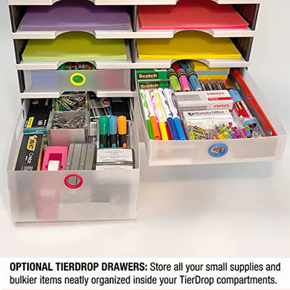 Ultimate Office TierDrop Desktop Organizer Sorter, 8 Compartment, 2-Wide - size: 19"w x 11 1/2"h 13"d