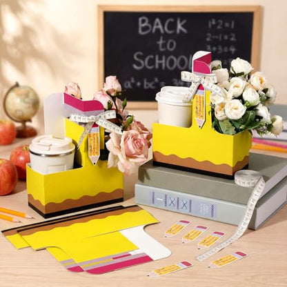 Reallnaive 12 Set Back to School Gifts 2 Cup Drink Carrier,Pencil - style: Pencil