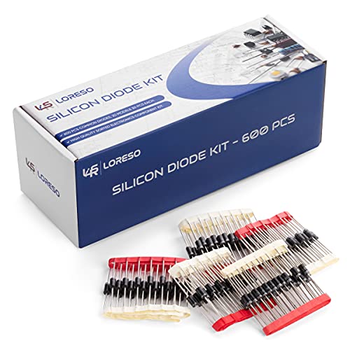 Diode Assortment Kit Box, Pack of 600pcs 20 Models - 1N4001 1N4002 1N4004 1N4007 1N5399 RL207 1N5400 1N5401 1N5404 1N5408 FR107 FR207 HER107 UF4007 1N5817 1N5819 SR5150 1N4148 DB3 1N5349B 30pcs Each - style: Diodes