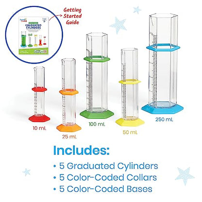 hand2mind Starter Science Graduated Cylinder Set, Set of 5