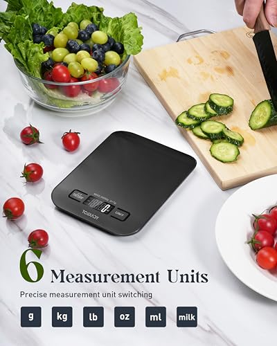 Food Scale, Digital Kitchen Scale with Grams & Ounces Units, 11lb - color: Stainless Steel-Black