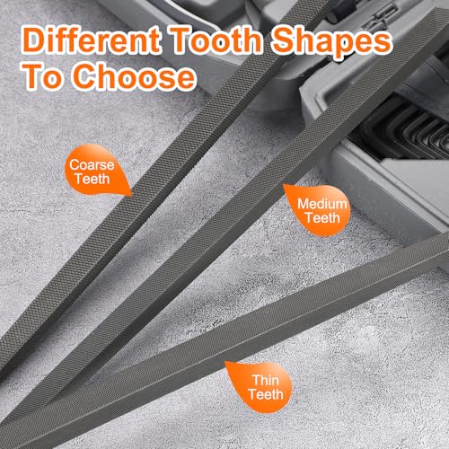 HARFINGTON 12" Square Bastard Cut File Double Cut Teeth Bastard Metal File High Carbon Steel T12 with Wood Handle for Metal Wood Finishing Roughing Shaping, Grey/Yellow