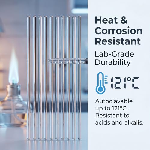 20 Pcs High Temp Glass Stirring Rods,Smooth Stir Sticks for Lab