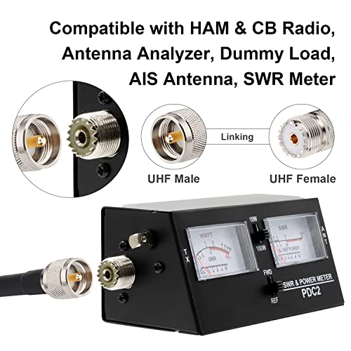 XRDS -RF PL-259 UHF CB Coax Cable 6ft, 50 ohm KMR400 PL-259 UHF Male to SO-239 Male Connector Low Loss Coaxial Cable for HAM & CB Radio, Antenna Analyzer, Dummy Load, AIS Antenna, SWR Meter - size: 6 FT