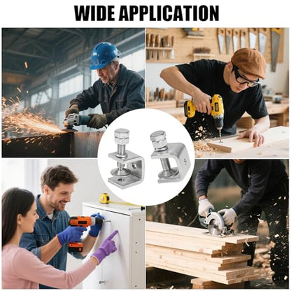 304 Stainless Steel C Clamps Mini 0.8 Inch for Mounting, Heavy Duty Metal U Clamps for Metal Working, Small Desk Clamp with Stable Wide Jaw Opening & Protective Pads/I-Beam Design(6Pcs) - size: 0.8 Inch-6pcs（21mm）