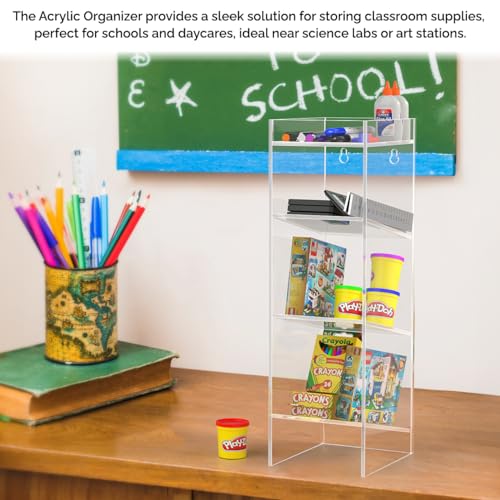 Marketing Holders Tube Rack Clear Acrylic 3 Compartment Wall Mount with Hanging Hardware or Countertop Clinics Hospitals and Pharmaceutical Easy Access Lightweight - size: 3 Compartment