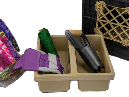 Dually Dropin™ Tray, Carrier for Cleaning Supplies, Tools, All-Purpose Carry Caddy, Fits Into UbeCube UC01. (Sand) - color: Sand