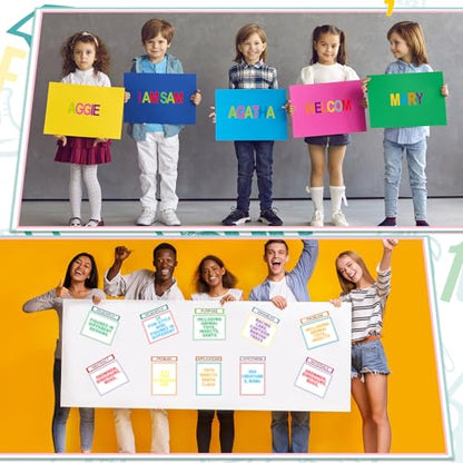 PerKoop 36 Sheets Science Fair Board Poster Boards Supplies 24 Self Adhesive Presentation Subtitles 4 Science Fair Project Titles 8 Personalized Letter Sticker for Classroom(Fresh Color) - color: Fresh Color
