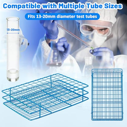 Test Tube Holder Rack, 96-Place Stainless Steel Wire, 13-20 mm