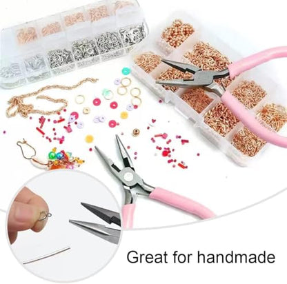 Needle Nose Pliers 4.5 Inch for Jewelry Making, Small Needlenose Mini Comfort Grip Handle Craft Pliers (Pink) - color: Pink