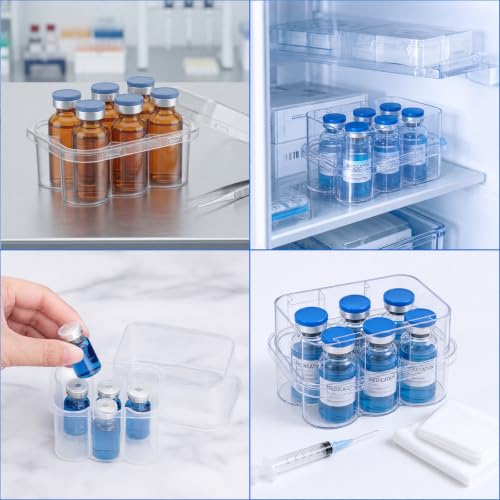 10-Pack 3mL Vial Storage Case, 6-Slot Insulin & GLP-1 Organizer - size: 3ml 6-slot 10pcs