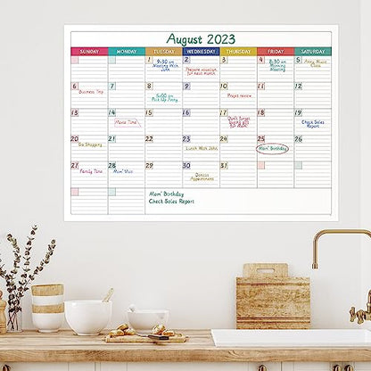 Large Dry Erase Calendar for Wall - Undated Dry Erase Calendar