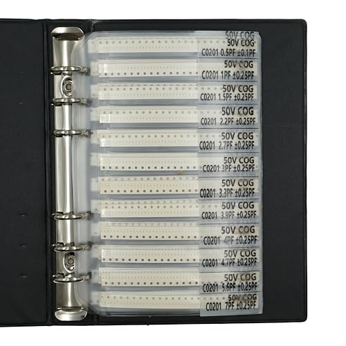 50 Values x 50 Pcs 0201 SMD MLCC Capacitor Book 0.5pF-10uF