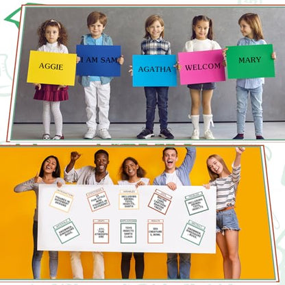PerKoop 36 Sheets Science Fair Board Poster Boards Supplies 24 Self Adhesive Presentation Subtitles 4 Science Fair Project Titles 8 Personalized Letter Sticker for Classroom(Boho Color) - color: Boho Color